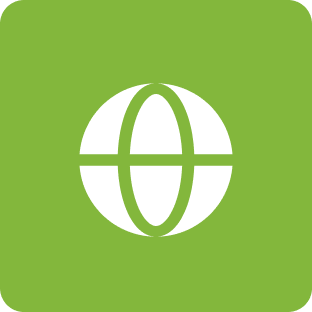 A green square with an o in the middle.